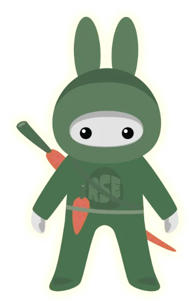 Tizu, la hase ninja, en garde avec ses carottes