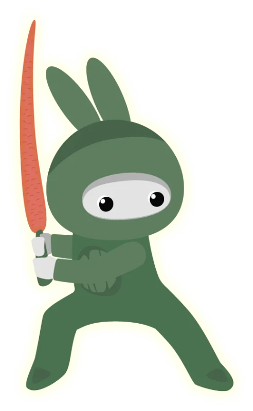 Tizu, la hase ninja, carotte-épée dressée